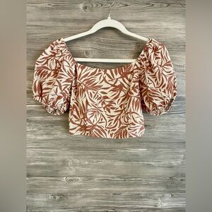 Privy Palm Print Crop Top